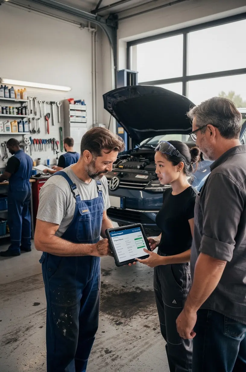 Digitales Fahrzeugdiagnosegerät zeigt Fehlercodes zur genauen Lokalisierung von Problemen am Auto.